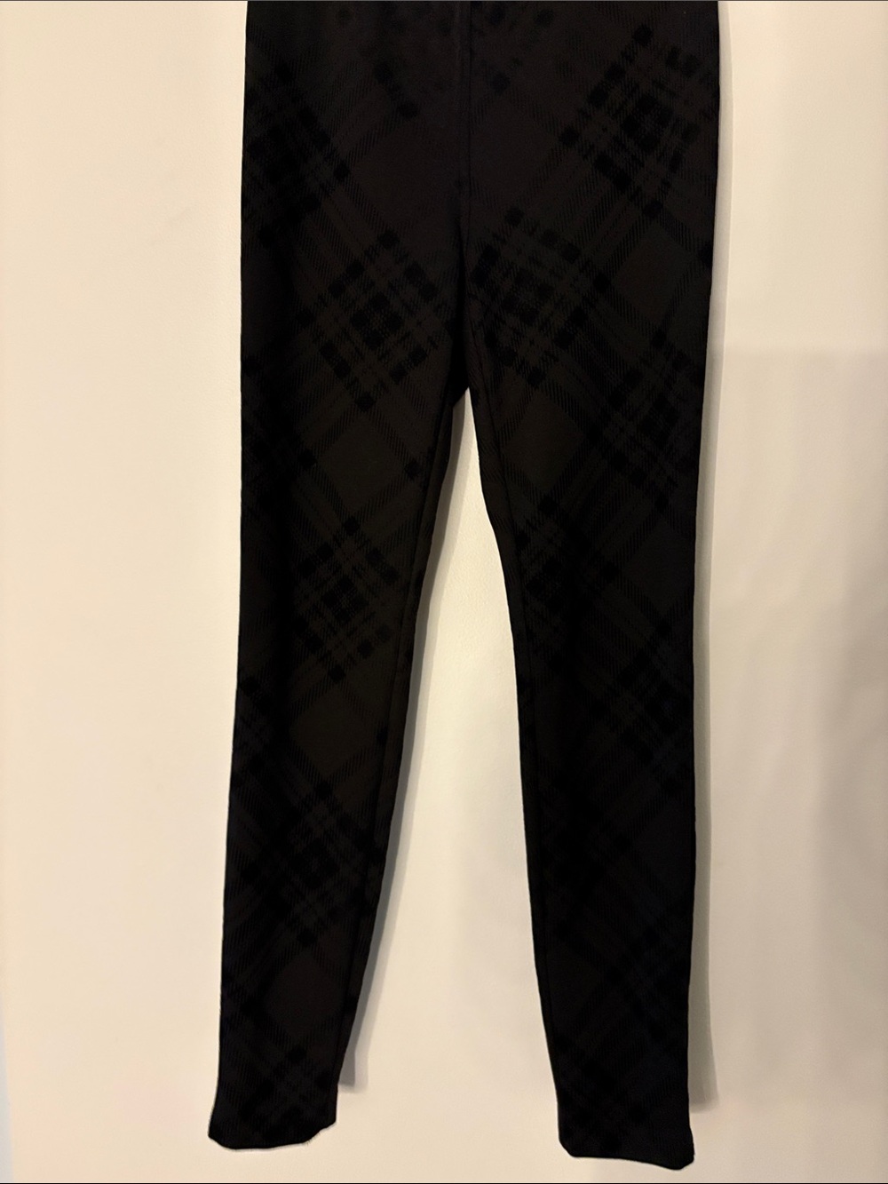 Maison Jules Black Plaid Stretch Leggings
